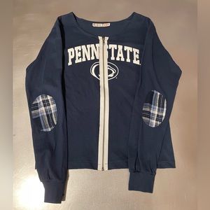 Penn State zip front long sleeve T-shirt with elbow patch detail